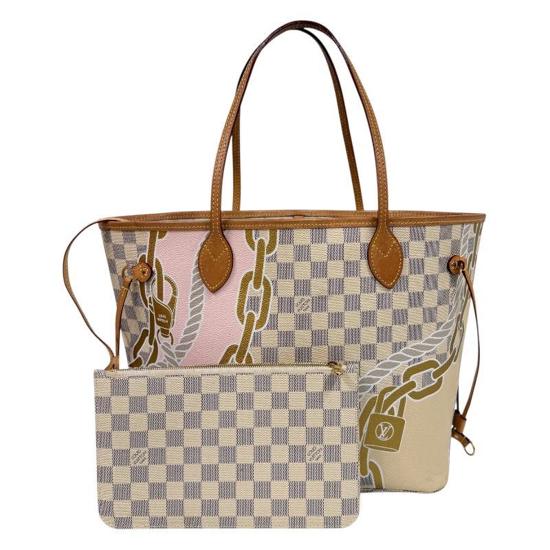 ルイ ヴィトン LOUIS VUITTON ネヴァーフルMM N 40471 ベージュ ゴールド金具 ダミエ アズール レディース トートバッグ