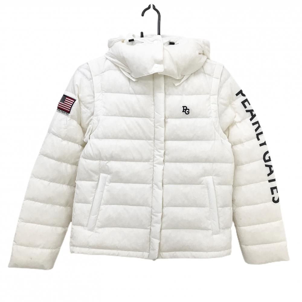 【美品】パーリーゲイツ 4WAYダウンジャケット ベージュ袖フード着脱可 収納袋 美品】パーリーゲイツ 4WAYダウンジャケット ベージュ 袖フード着脱可