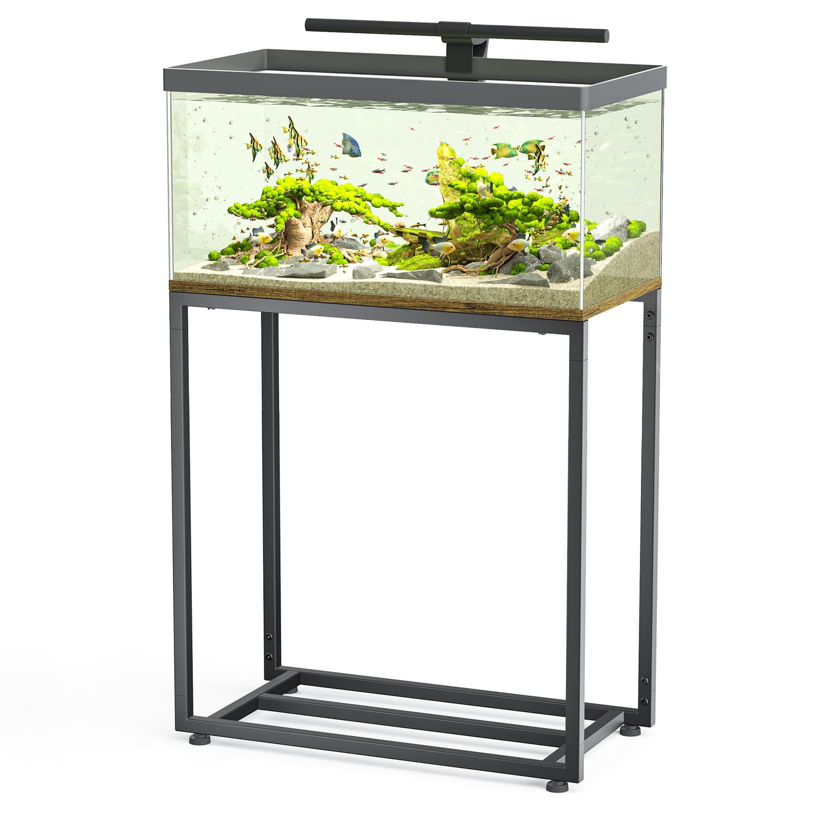 DEWEL 水槽台 水槽ラック 水槽棚 幅60 奥行き30 高さ65 cm 水槽スタンド 30 40 45 60 cm水槽用 組立式水槽台 水槽 台 60センチ 二段式 ラック アジャスター付き 頑丈 木目調