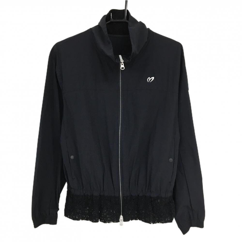 超 マスターバニー ナイロンジャケット 黒 裾 ネック内側レース レディース 1 M ゴルフウェア MASTER BUNNY EDITION