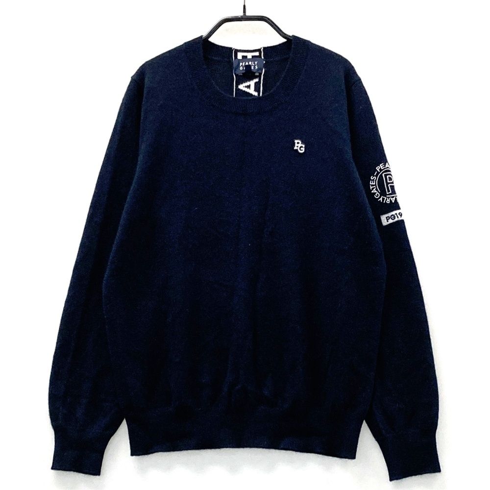 サイズ 1 PEARLY GATES パーリーゲイツ 2025年モデル カシミヤ ニットセーター ネイビー系 ゴルフウェア レディース ストスト