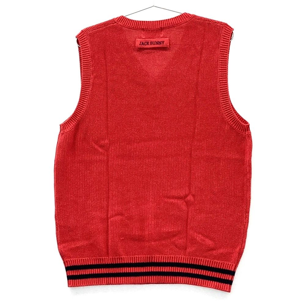 サイズ：5 JACK BUNNY ジャックバニー Vネック ニットベスト レッド系