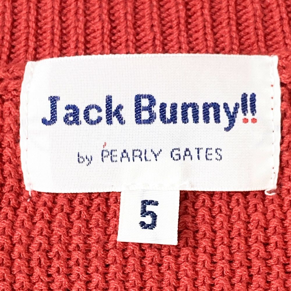 サイズ：5 JACK BUNNY ジャックバニー Vネック ニットベスト レッド系