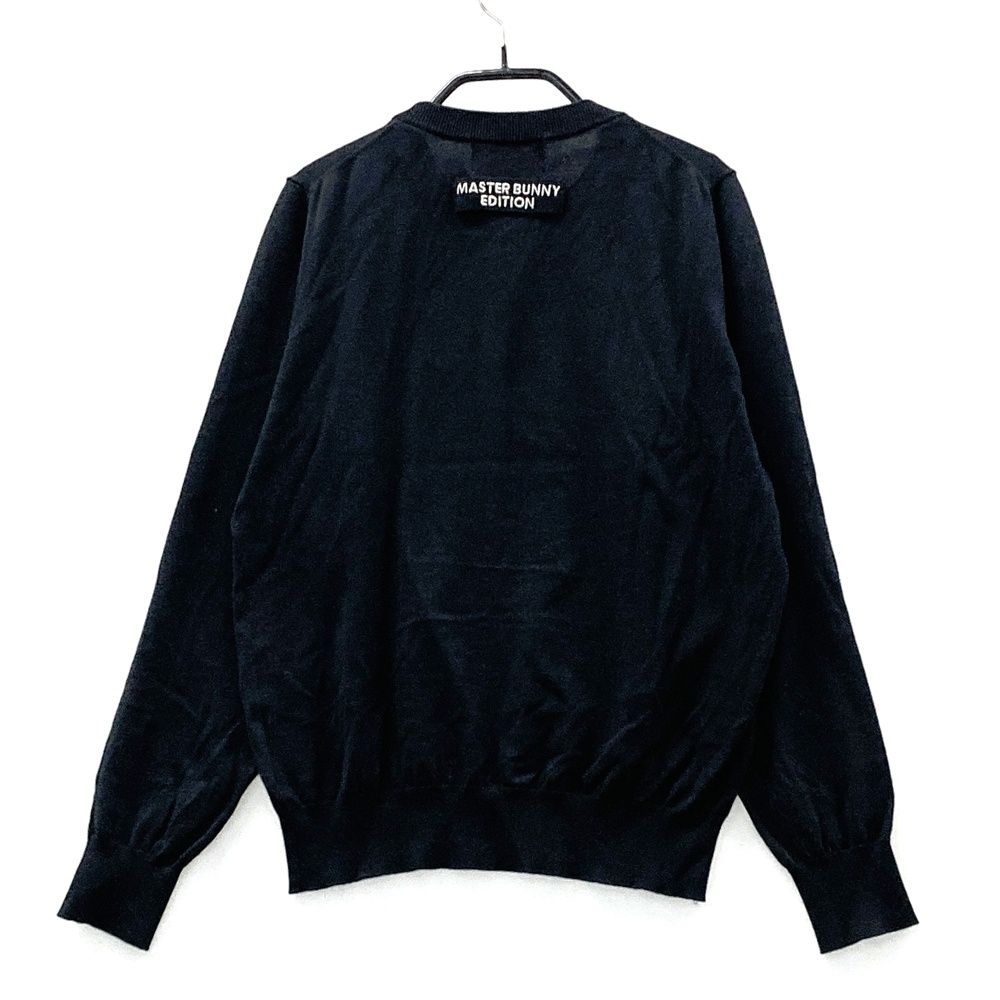 MASTER BUNNY EDITION ブラックセーター 裏付きクルーネックニットプルオーバー | MASTER BUNNY EDITION