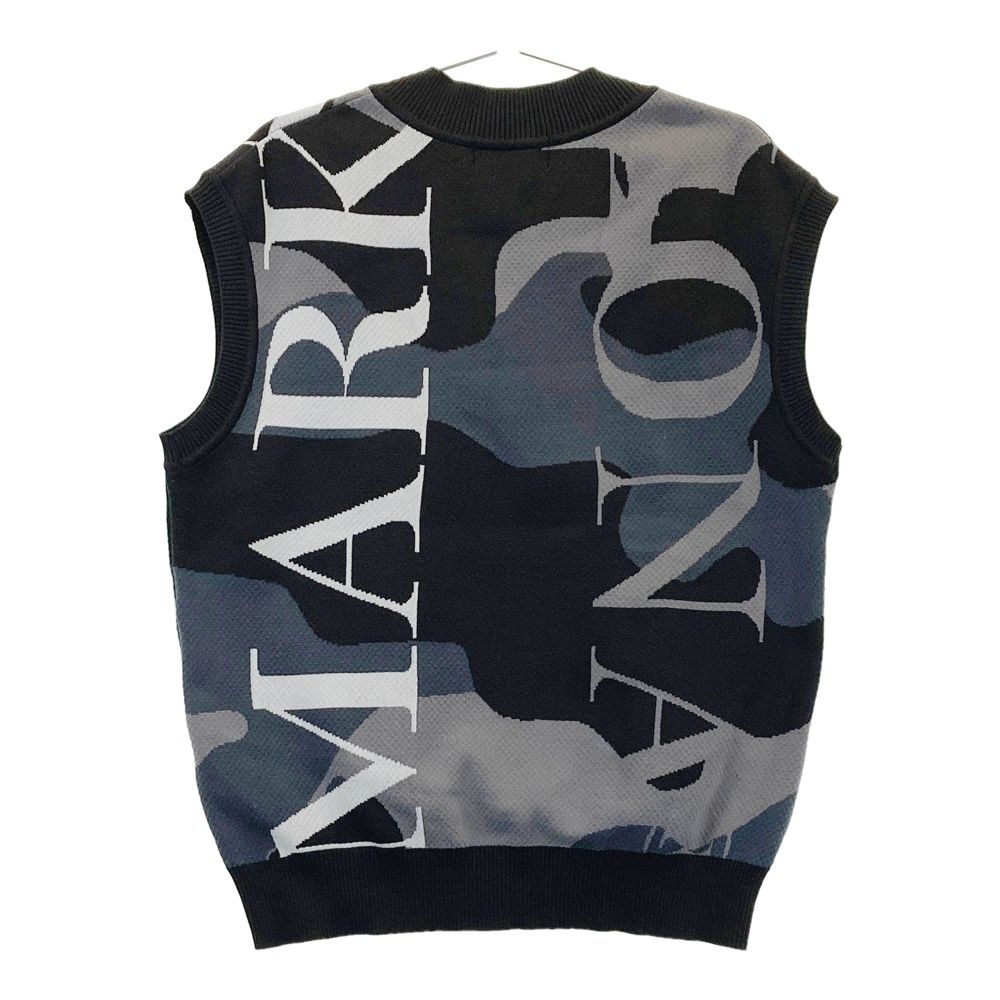 【中古】マーク＆ロナ MARK&LONA CODE ジャカード ニット ベスト ロゴ  黒 ブラック 46 メンズ サイズ：46 MARK&LONA マークアンドロナ ニットベスト 総柄 ブラック系