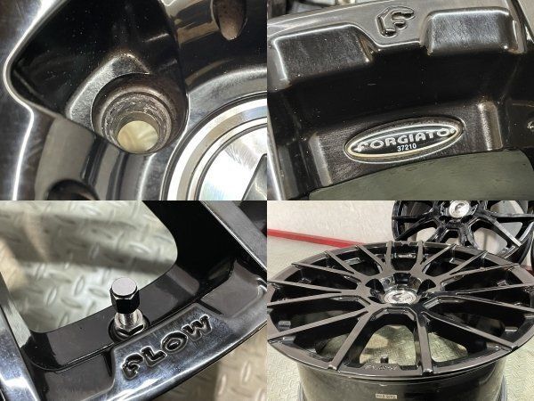  FLOW フォージアート 001 社外ホイール 20インチ 4本 9 J 5 48 ブラック フローティングキャップ アメ鍛 MHC 507 20インチ ホイール