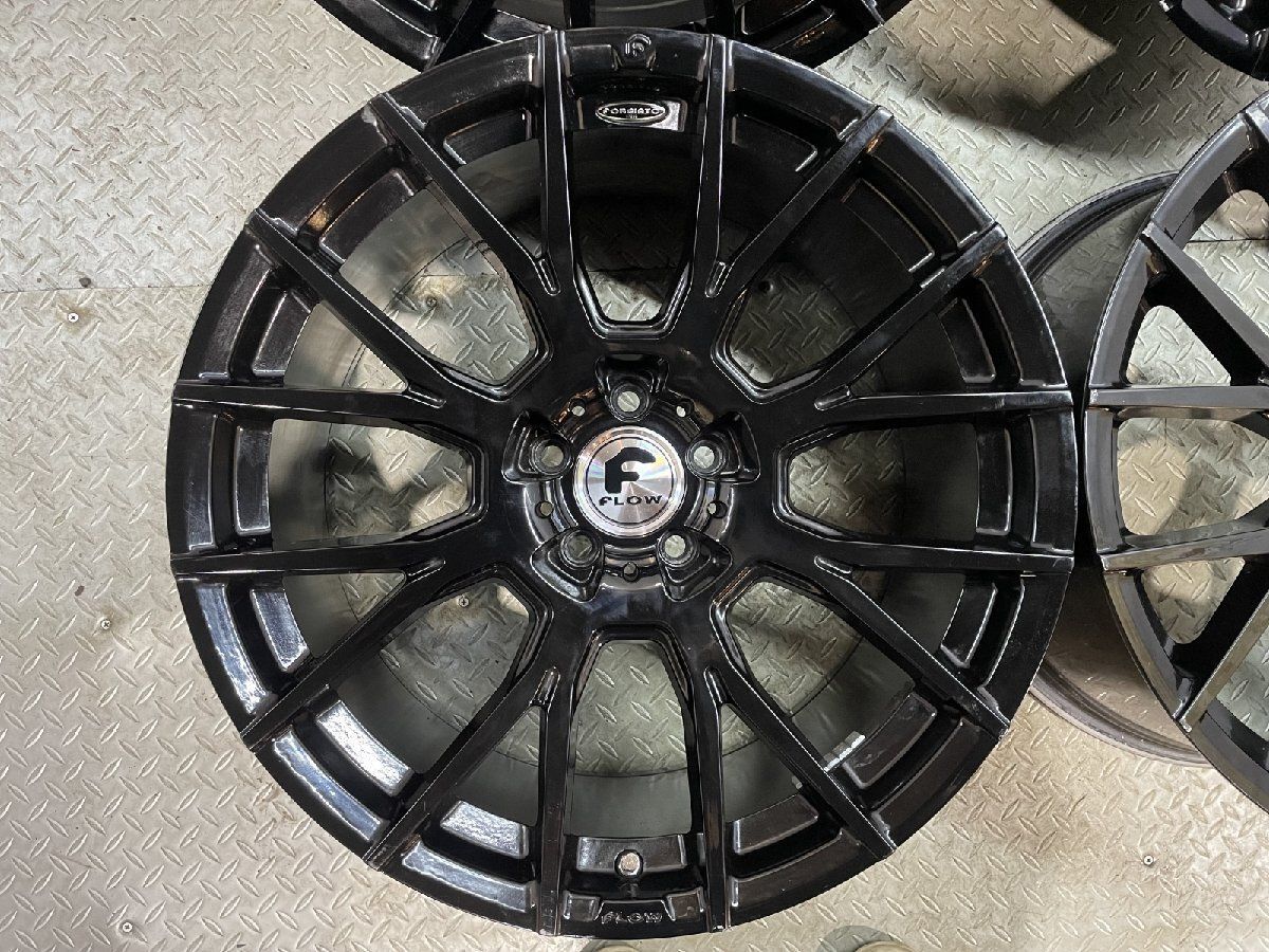 FLOW フォージアート 001 社外ホイール 20インチ 4本 9 J 5 48 ブラック フローティングキャップ アメ鍛 MHC 507
