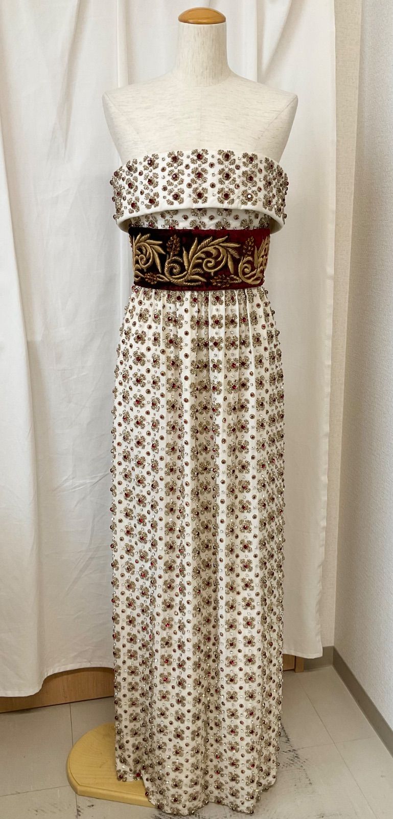 D-G DOLCE-GABBANA ヴィンテージ ビジュー ベアトップドレス パーティドレス