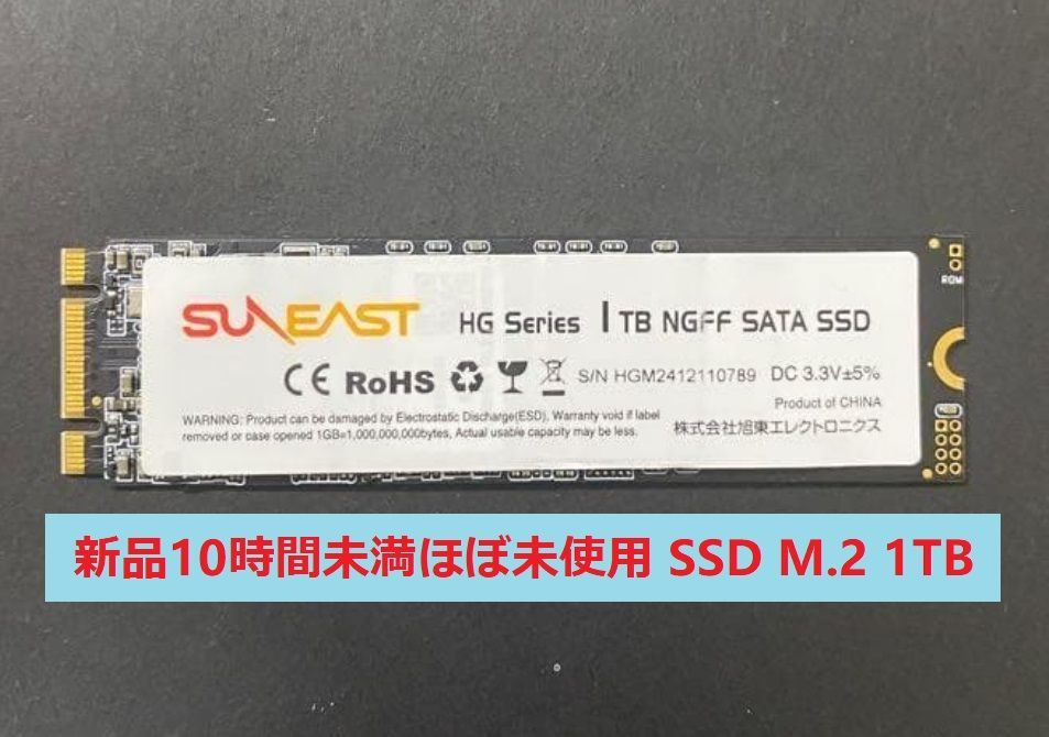 使用10時間SUNEAST 1 TB M.2 Type 2280 3 D NANDフラッシュ搭載