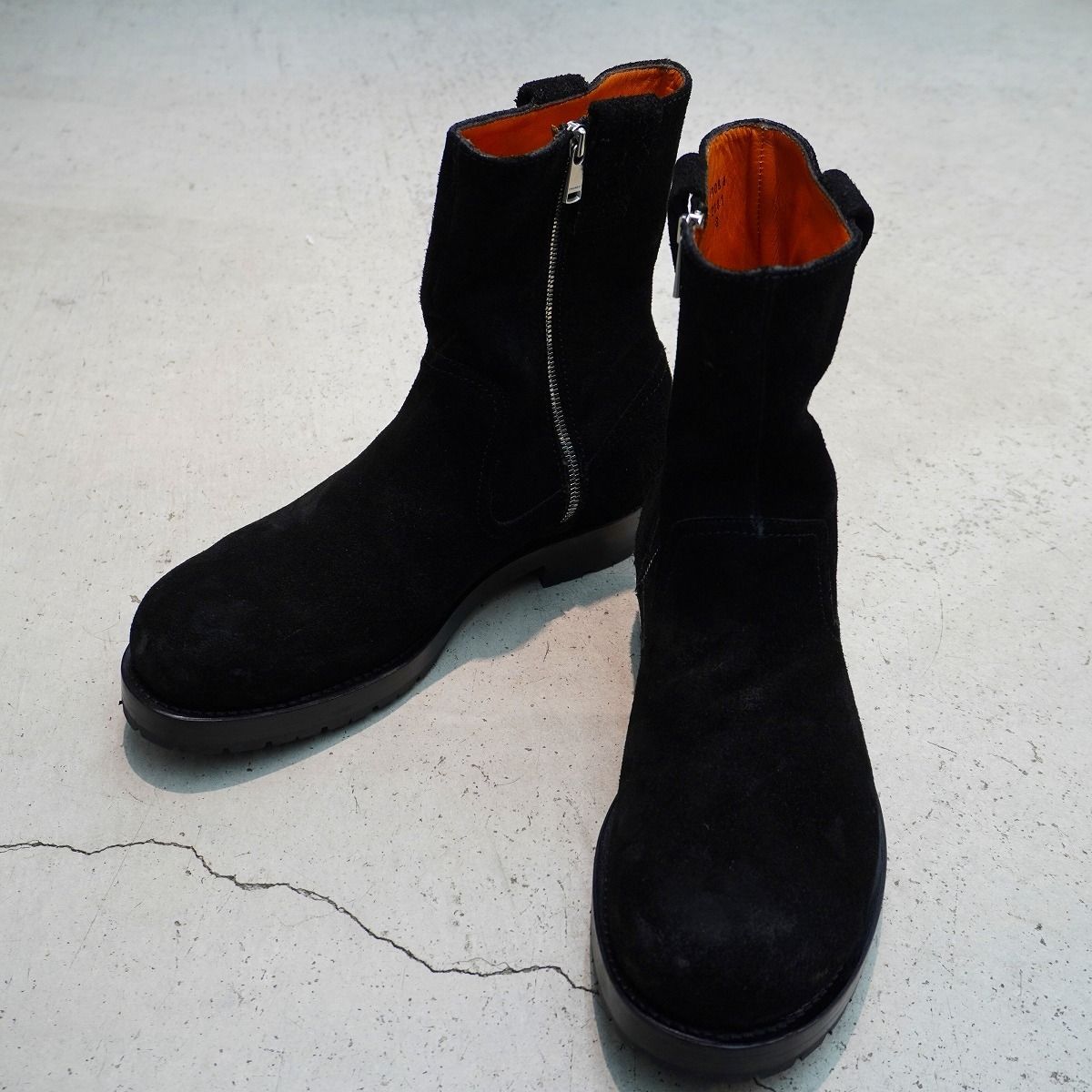 23 AW nonnative ノンネイティブ NN-F 4301 WORKER ZIP UP BOOTS COW LEATHER サイド ジップ スエード レザー ブーツ ブラック 黒 614 P♪