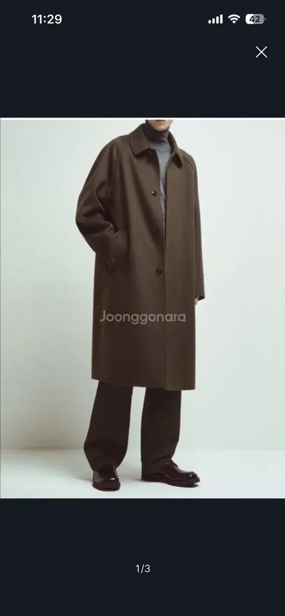 TIME HOMME タイムオム ダークブラウン カシミア バルマカーン コート 100