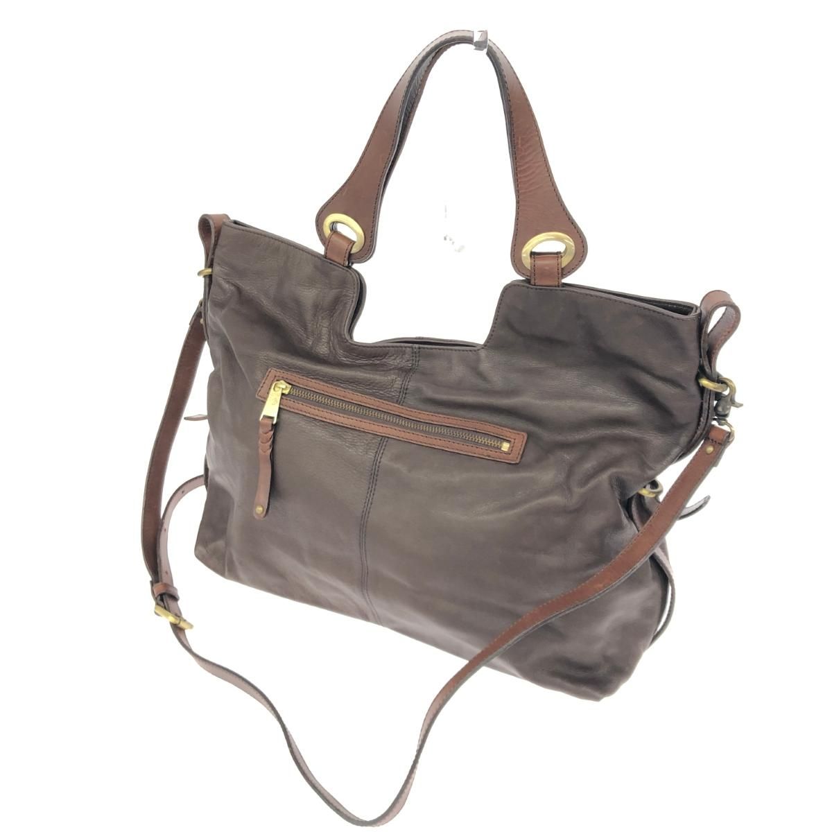 F.CLIO エフクリオ 2WAYバッグ レザー ブラウン メンズ / 240001181332