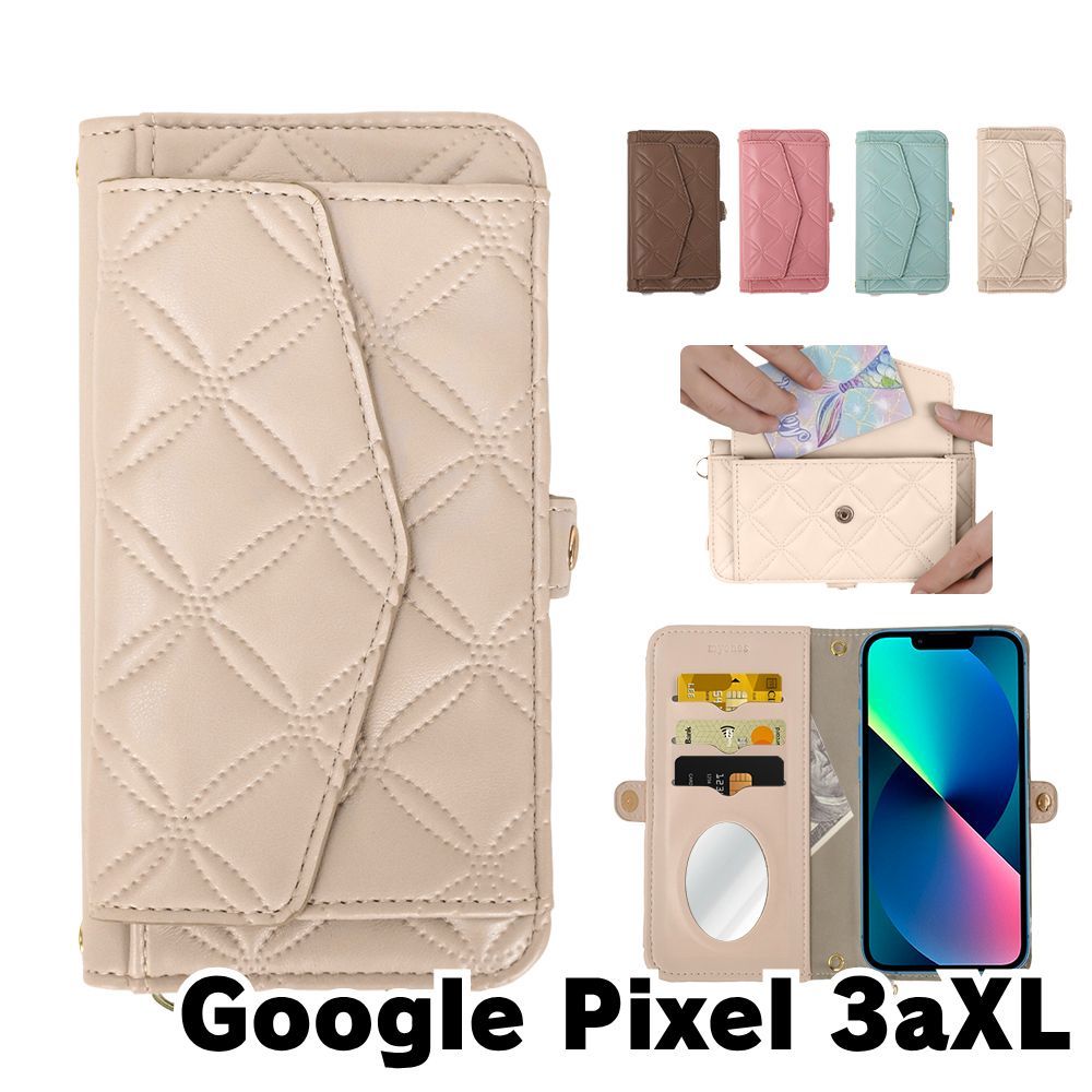 新品未使用】 Google Pixel 3a XL ストラップ付き 手帳型スマホ ケース