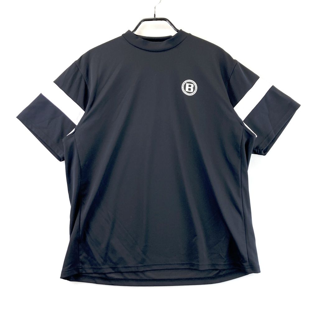 サイズ L GOLF ブリーフィング 2025年モデル ハイネック 半袖Tシャツ ブラック系 ゴルフウェア メンズ ストスト