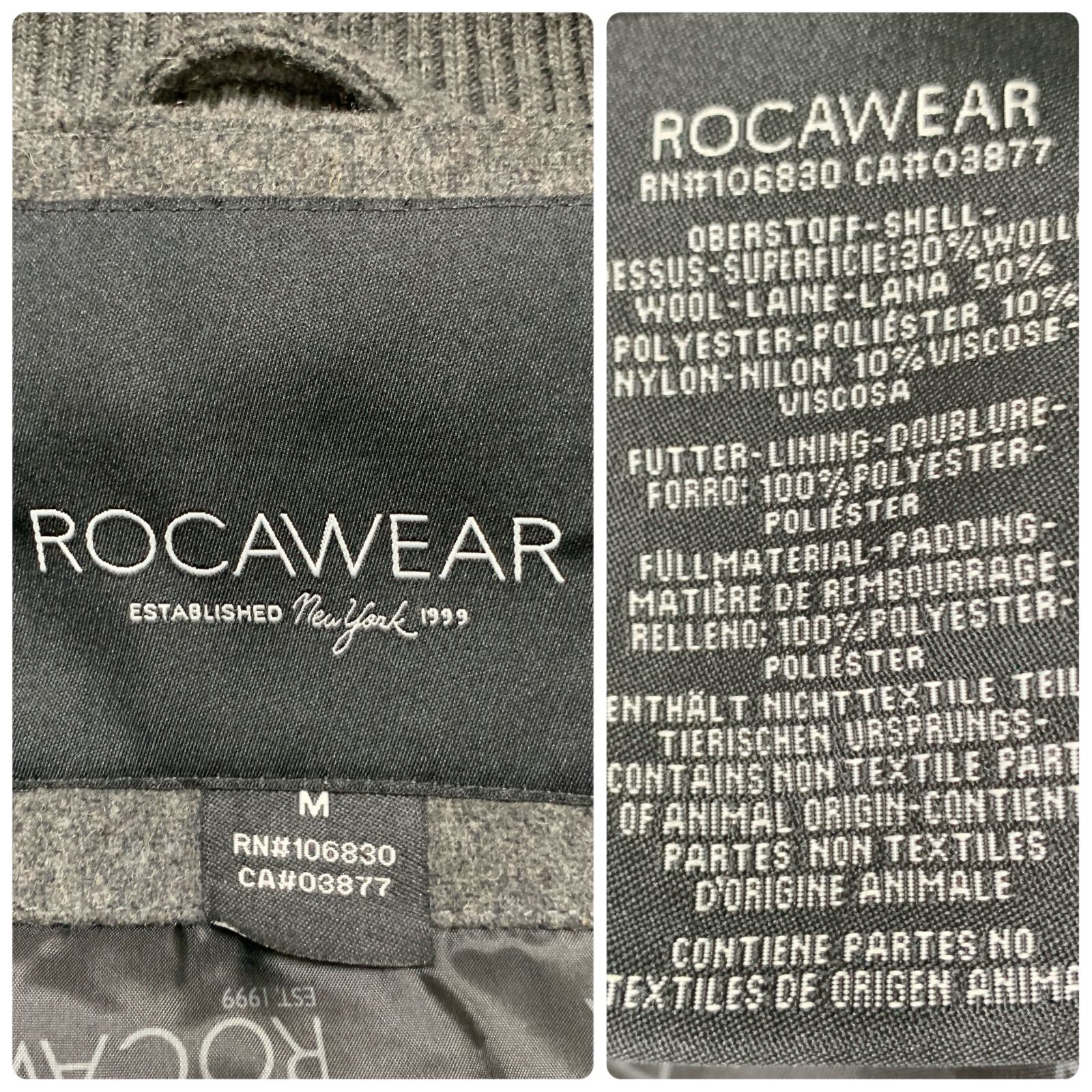 ROCAWEAR ボンバージャケット パデッドジャケット ブルゾン ウール