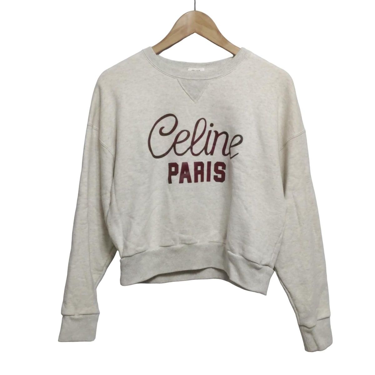 CELINE セリーヌ トレーナー サイズM レディース - ライトグレー×ボルドー 長袖