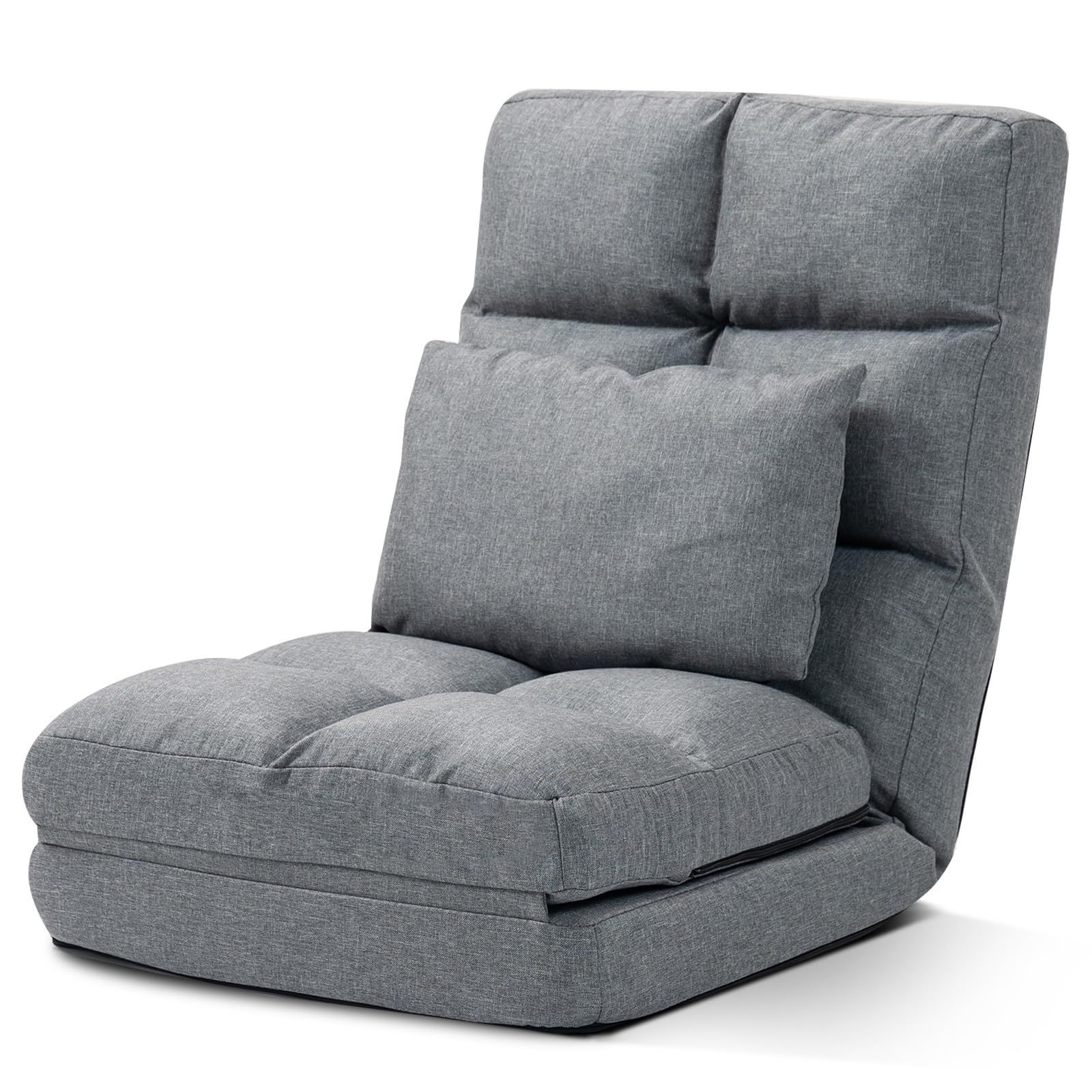 寝れる椅子 ソファベッド フロアチェア 腰が痛くならない 座椅子ソファー 1人掛け ハイバック 折りたたみ 寝れる コンパクト リクライニング クッション付き 座椅子