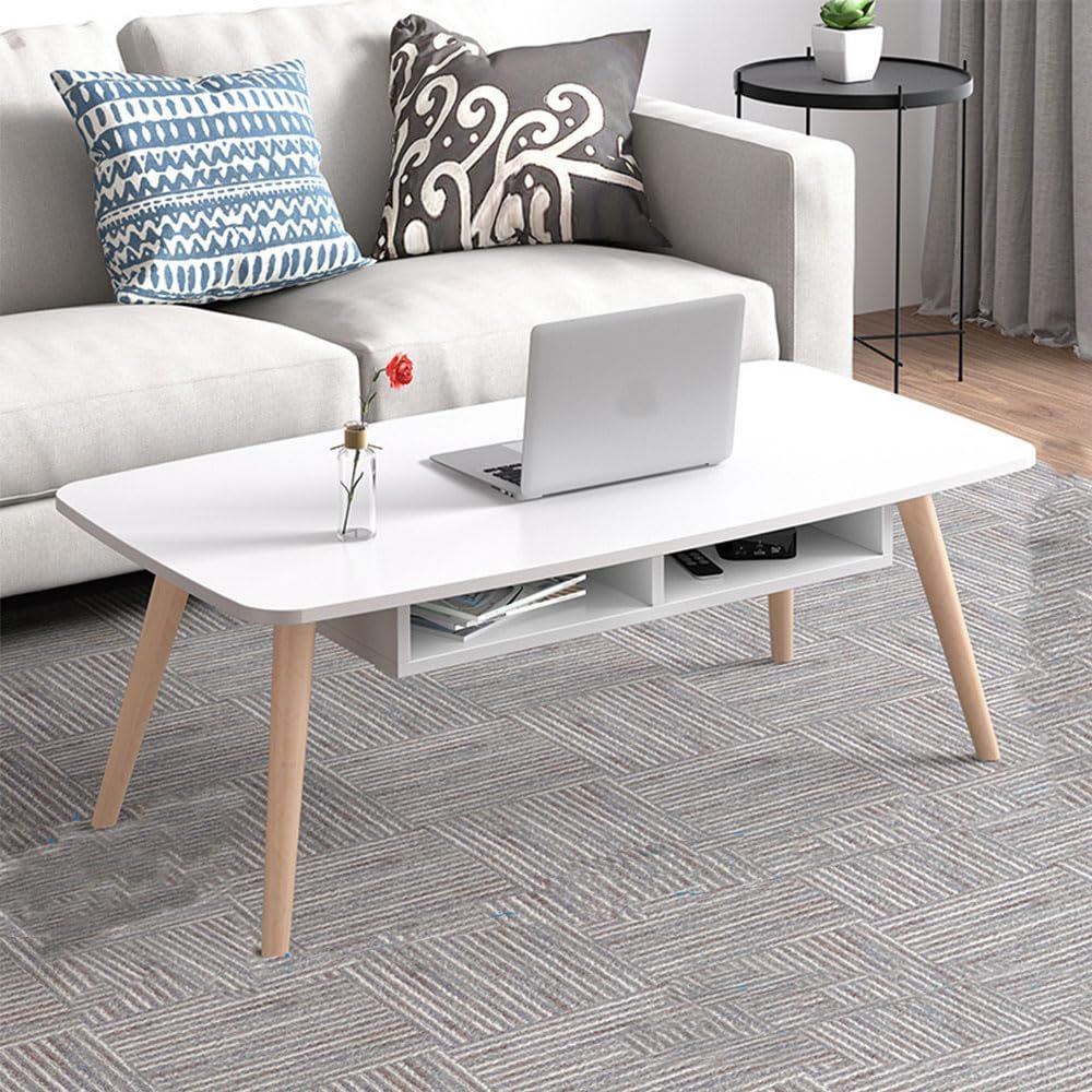 一人暮らし リビング 机 幅100 奥行50 高さ42 5 cm デスク 木製 センターテーブル 北欧風 シンプル おしゃれ ローテーブル 組立簡単 収納付き