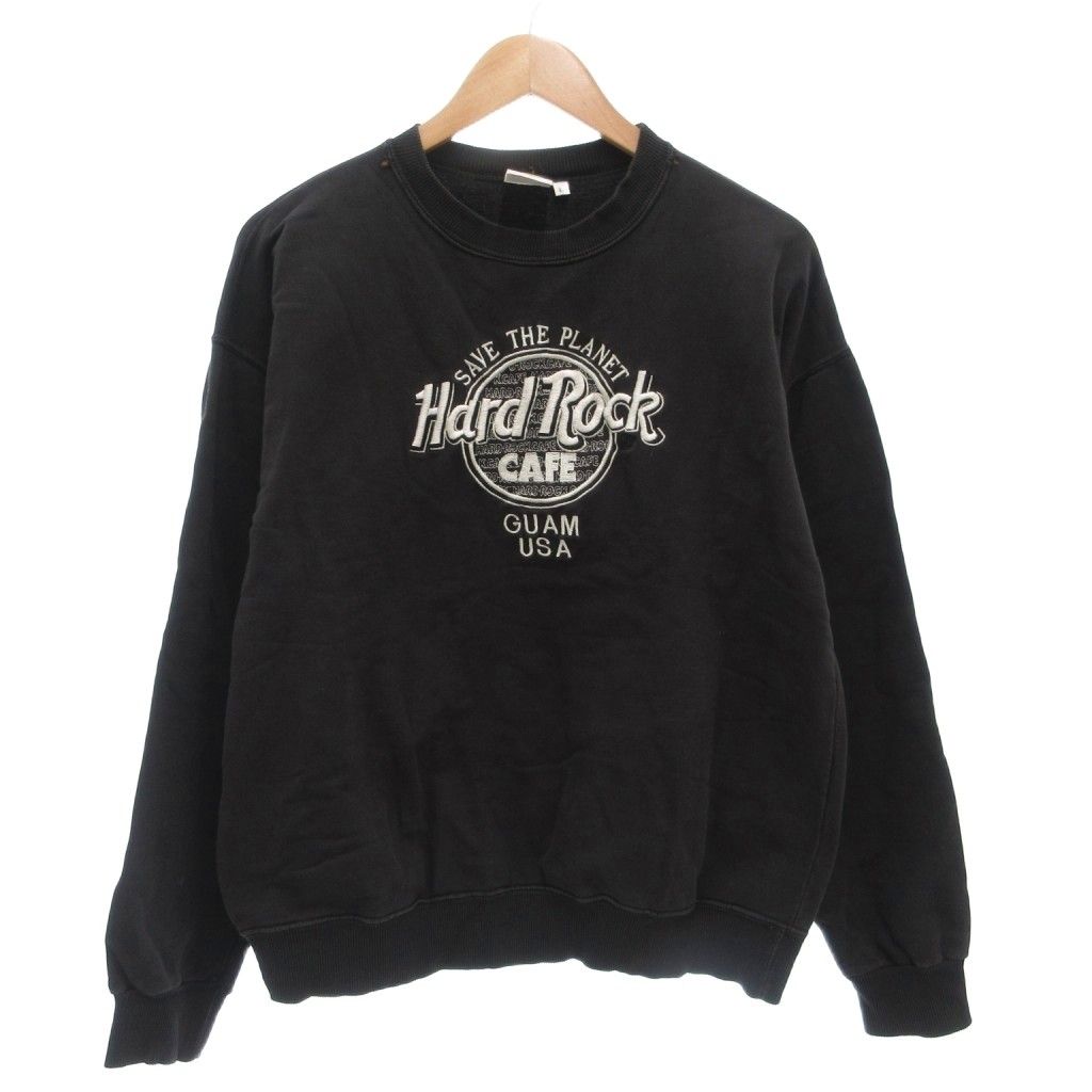 ハードロックカフェ Hard Rock Cafe スウェット トレーナー L 長袖 ロゴ 裏毛 黒 ブラック |AE GY 44 AA