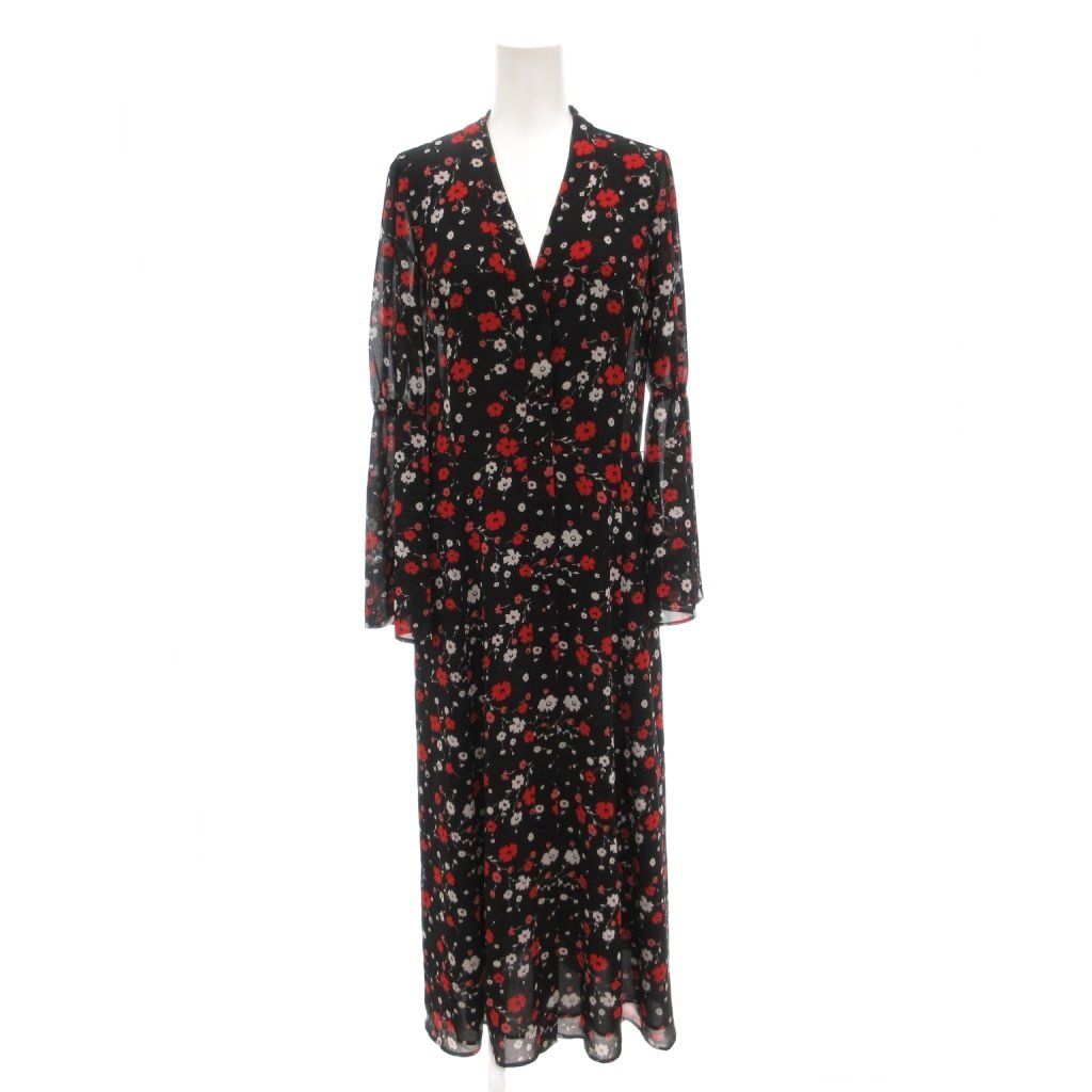 マイケルマイケルコース Michael kors ワンピース XS マキシ ロング 長袖 花柄 レース 黒 ブラック AE GY 44