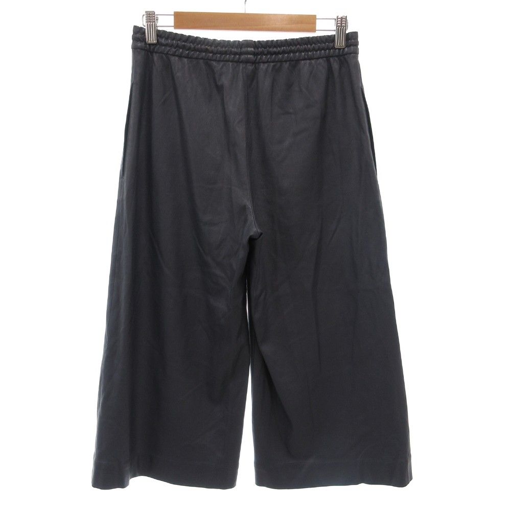 ビーシービージーマックスアズリア フェイクレザーイージーパンツ クロップド ワイド XXS 紺 ネイビー |GV GY 18