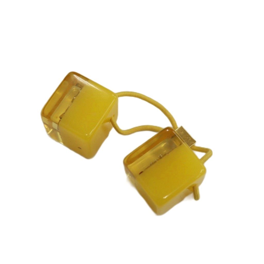 ルイヴィトン LOUIS VUITTON ヘアキューブ アンクルージョン ヘアアクセサリー ゴム モノグラム LVロゴ 黄 イエロー |KW GY 18