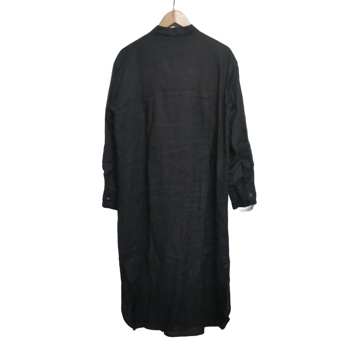 EVERYDAY I LIKE. エブリデイアイライク ワンピース レディース - 黒 レギュラーカラー|長袖|マキシ丈|麻|シャツワンピ