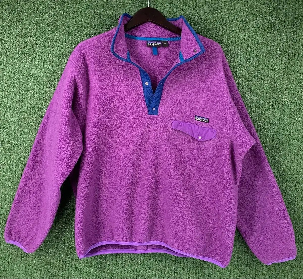 80 s 90 patagonia パタゴニア Synchilla シンチラ スナップ T PURPLE パープル ブルー
