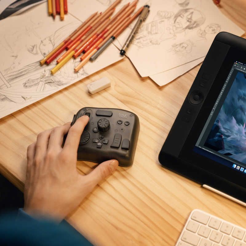 TourBox Elite SPモダンスモークブラックトランスルーセント+USB TourBox Elite ツアーボックス エリート モダンスモークブラック