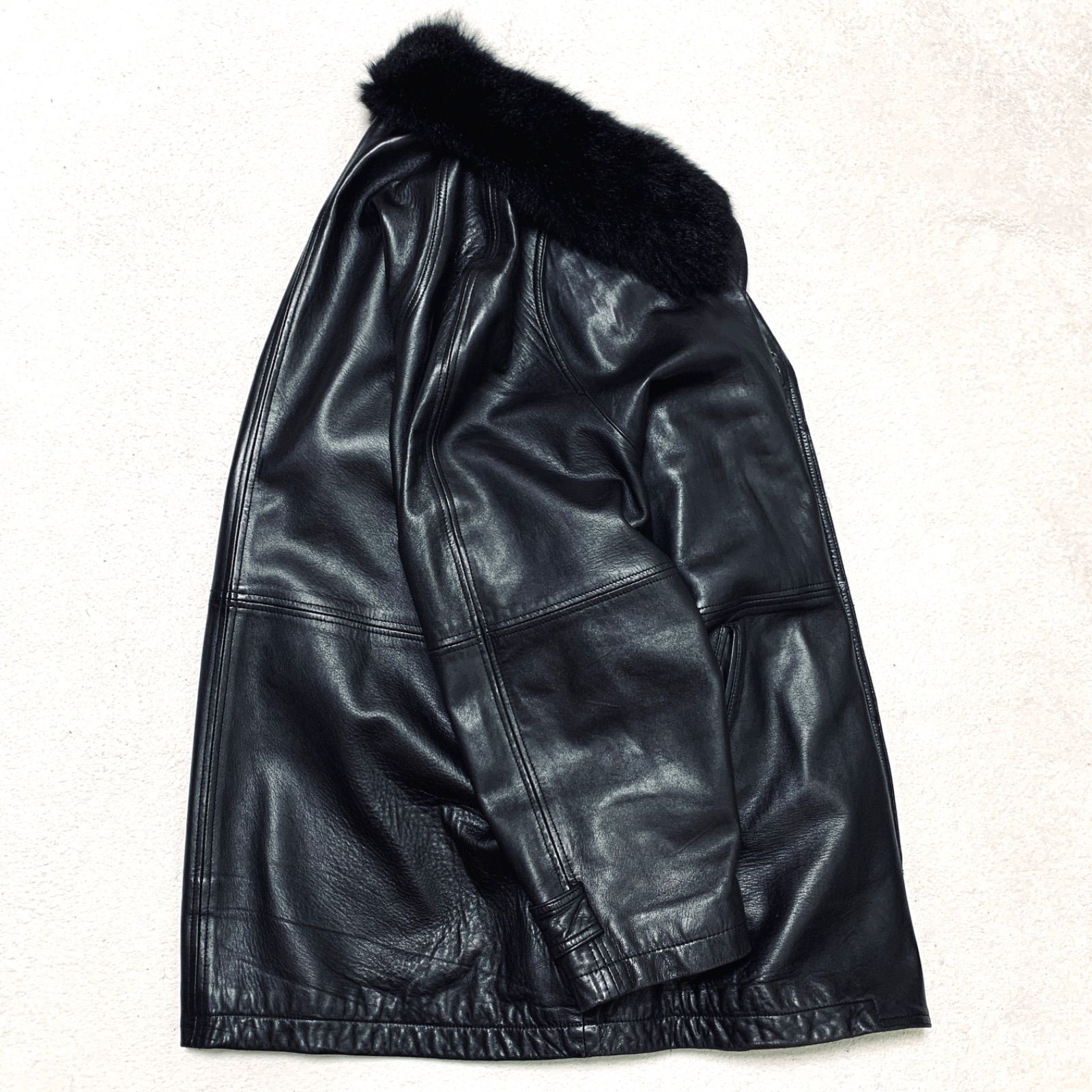 COMME CA DU MODE MEN レザーカーコート バルマカーンコート 