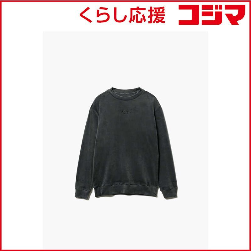 TENTIAL BAKUNEベロアロングスリーブクルーネックダークグレー S ♥
