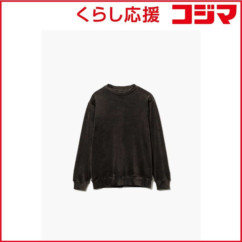 TENTIAL BAKUNEベロアロングスリーブクルーネックブラウン XL ♥