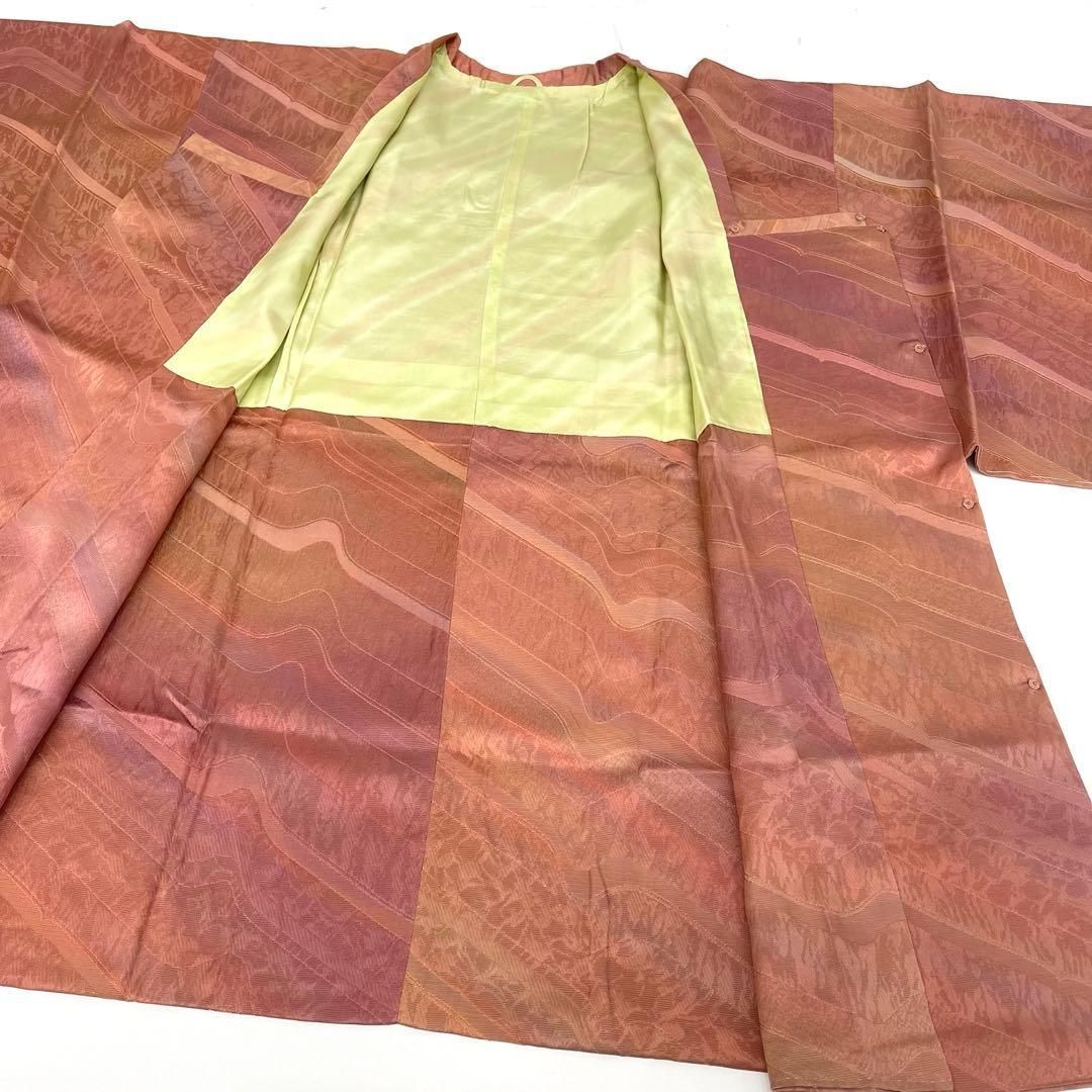 着物と帯 時流 コ251038◆正絹 道行コート◆裄ロング 地紋 ♥品 入学式対応 羽織り