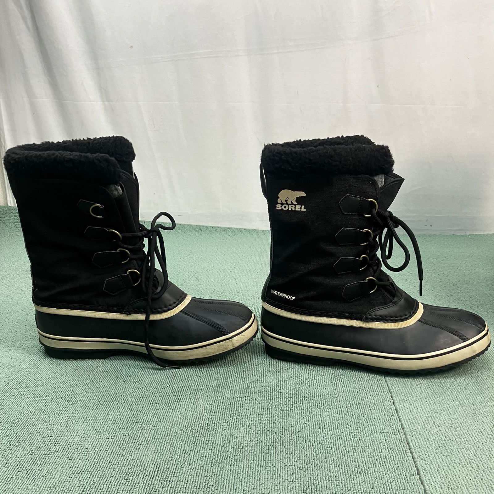  $ げ交渉 SOREL ソレル 1964 PAC NYLON パックナイロン ウォータープルーフ スノーブーツ ブラック 30 cm その他 ブーツ 革靴