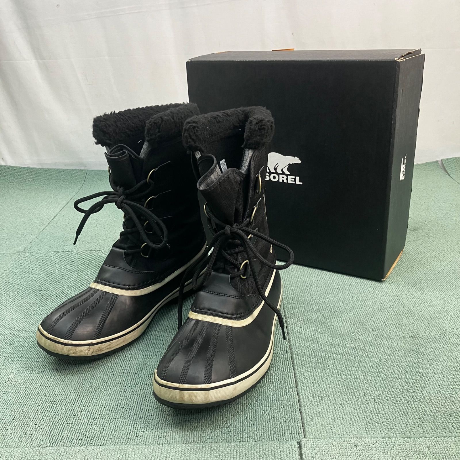 $ げ交渉 SOREL ソレル 1964 PAC NYLON パックナイロン ウォータープルーフ スノーブーツ ブラック 30 cm