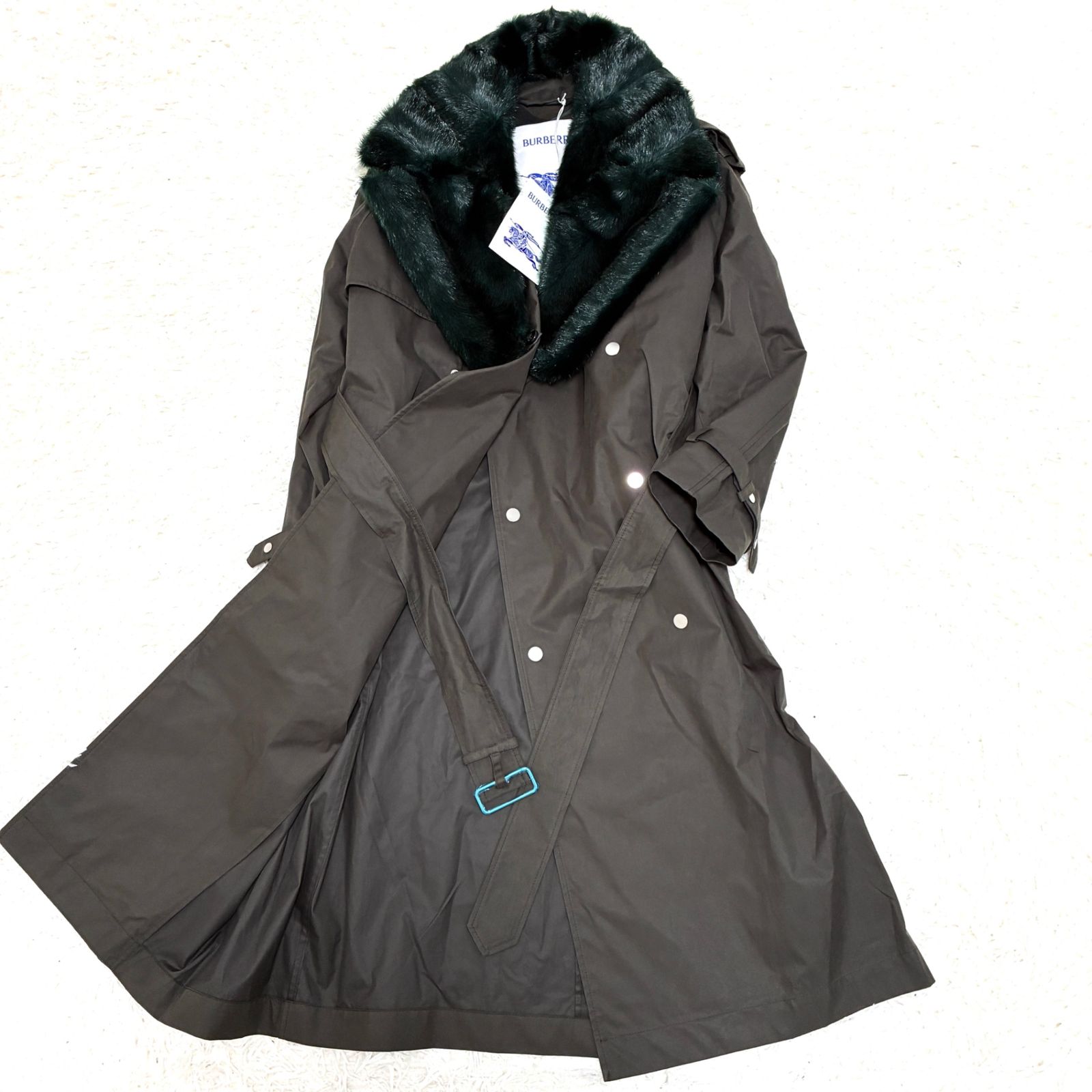 美品【マキシ丈】バーバリーロンドン　ロングコートM シャドーチェック　毛　カーキ burberry/バーバリー通販 | ロング カシミアブレンド ケンジントン