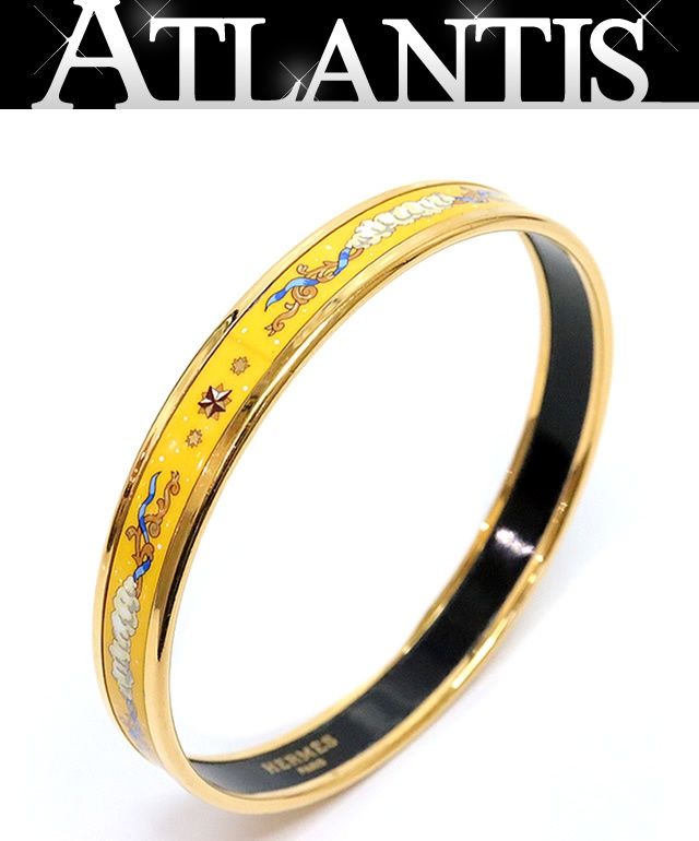 広尾店】エルメス HERMES エマイユPM バングル ブレスレット イエロー