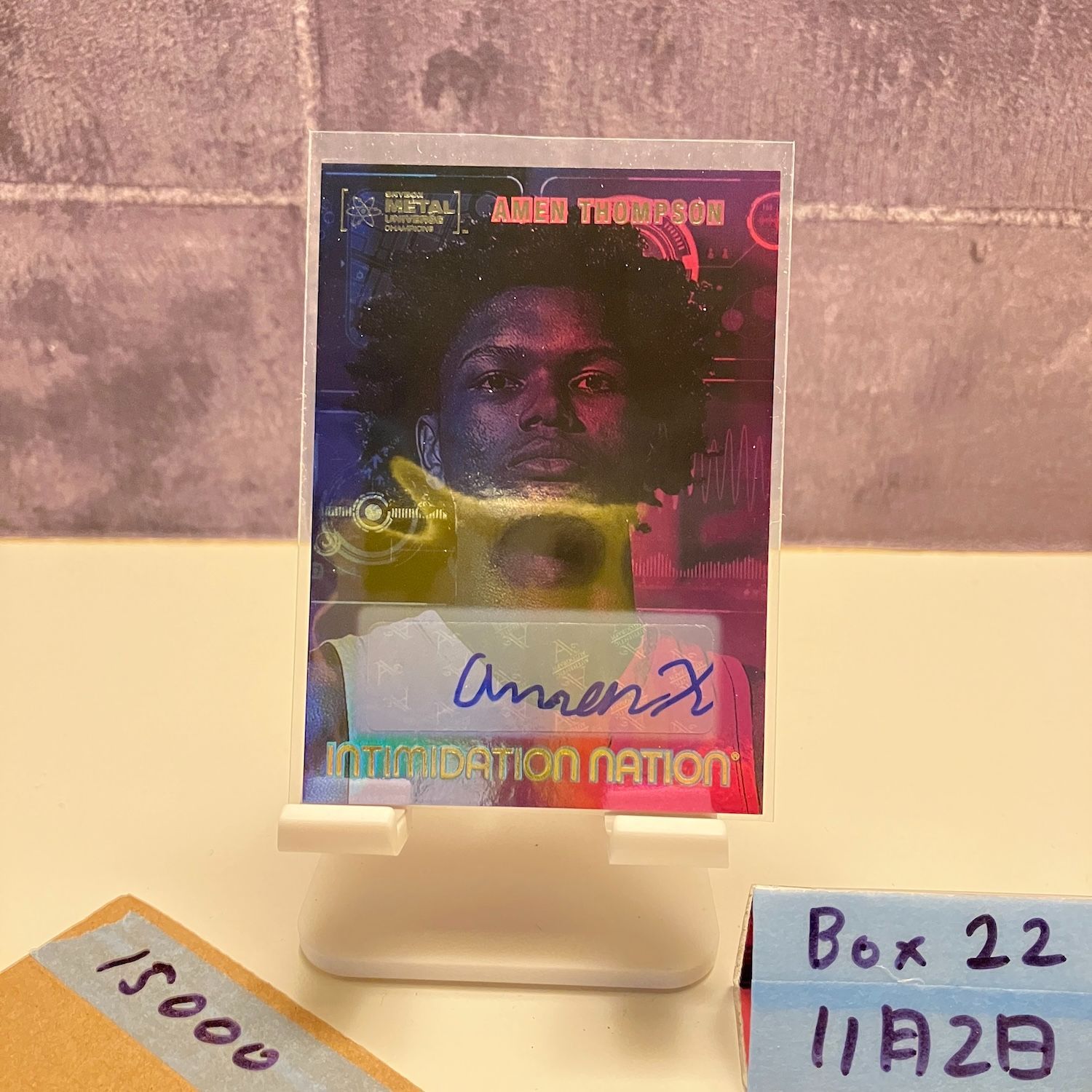 2025 SkyBox Metal Universe Champions Amen Thompson 直筆サインカード Houston Rocket Intimidation Nation カード