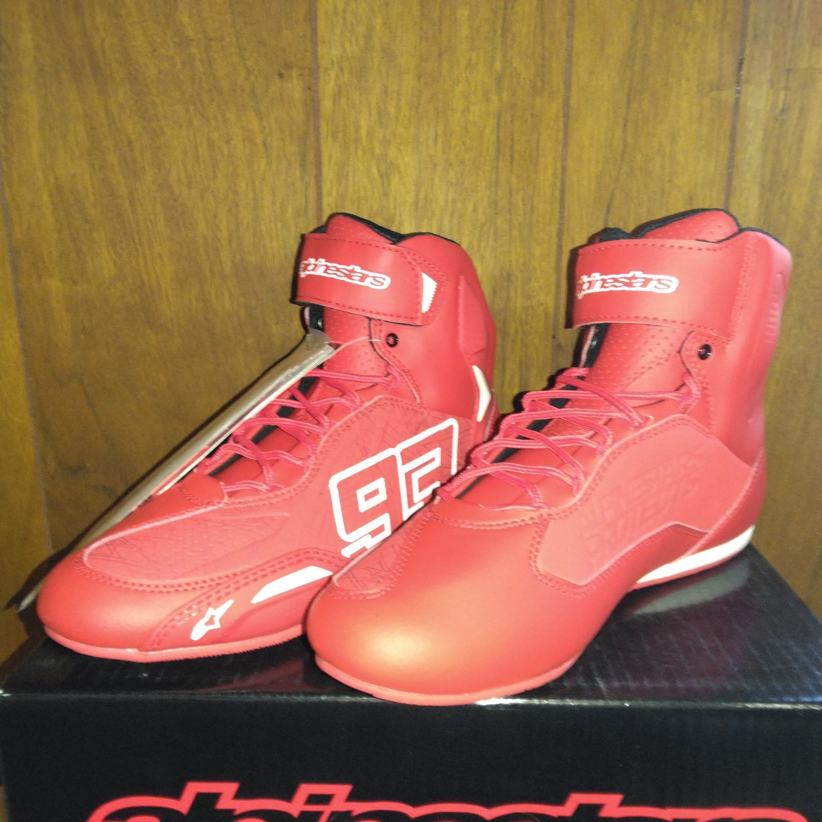 在庫１点のみ アルパインスターズ 2025 alpinestars × MM 93 Limited Edition AUSTIN RIDING SHOE ブライトレッド|ホワイト 26.5 cm マルク マルケス コラボモデル 定価22 880円