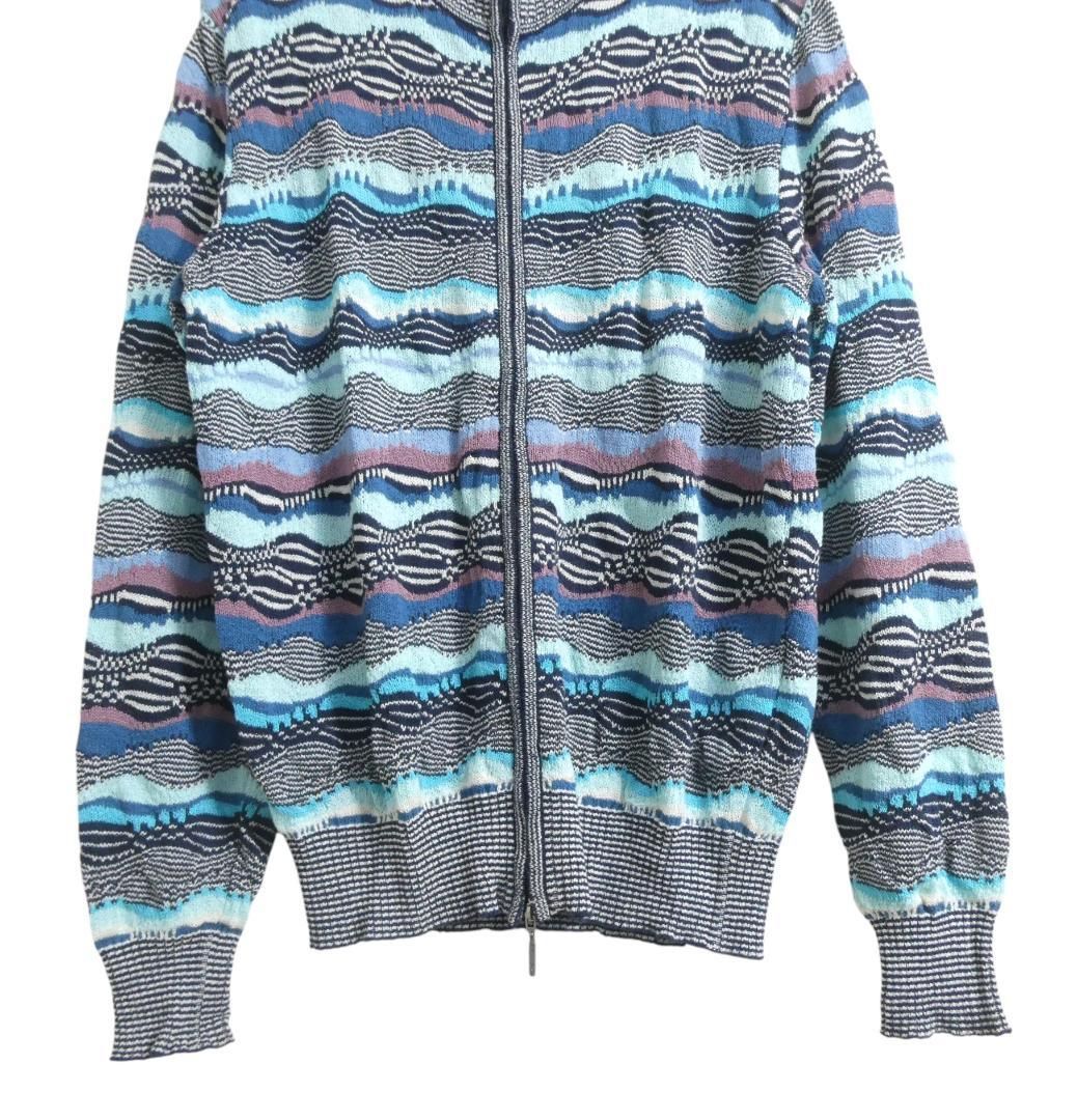 美品 ミッソーニ MISSONI カーディガン ジャケット ニット ボーダー柄 