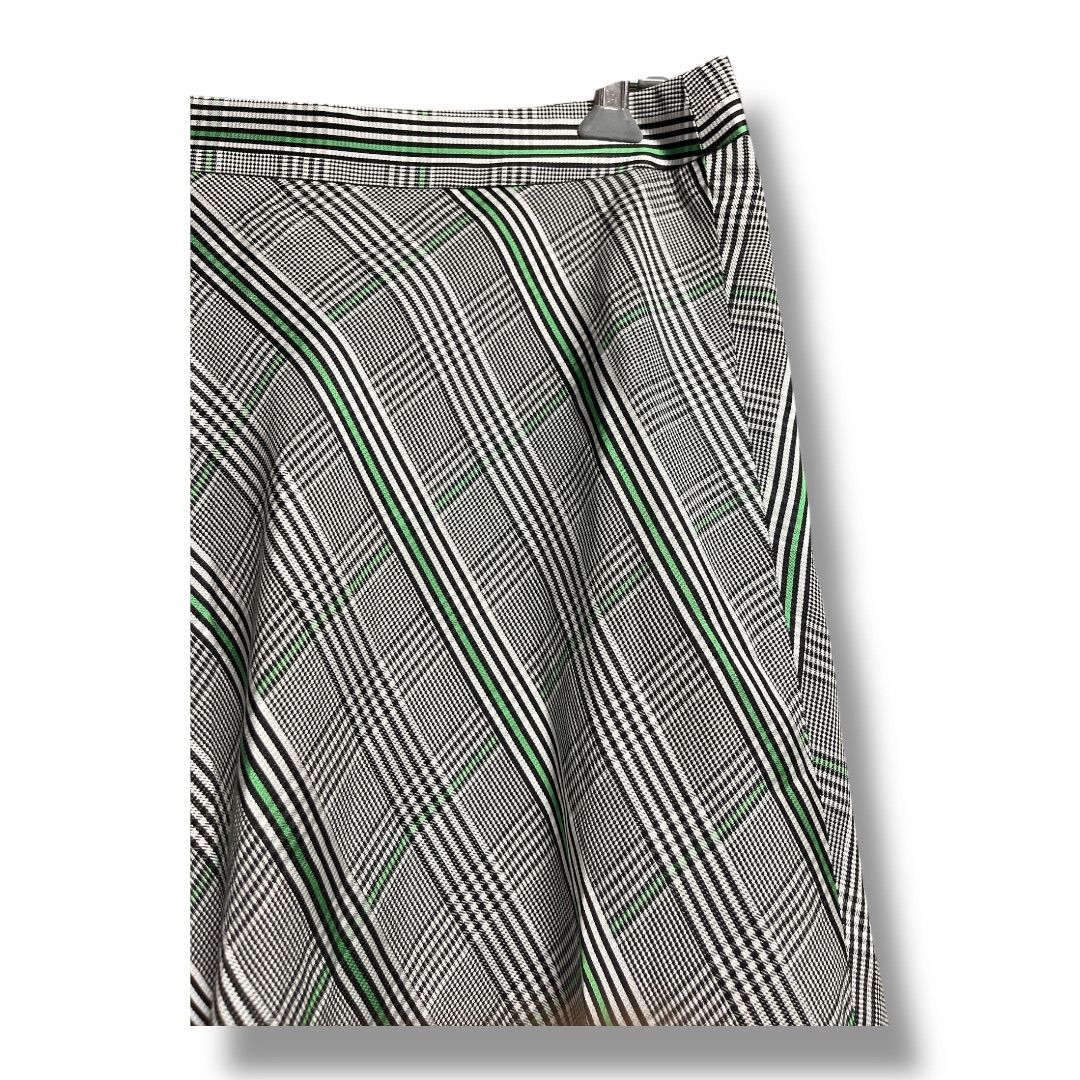 Aquascutum アクアスキュータム グリーンライン チェックスカート ロングスカート チェック柄 定価47300円 日本製 レディース ブラック&times;ホワイト&times;グリーン 春 久喜倉庫店 22 No.K1200
