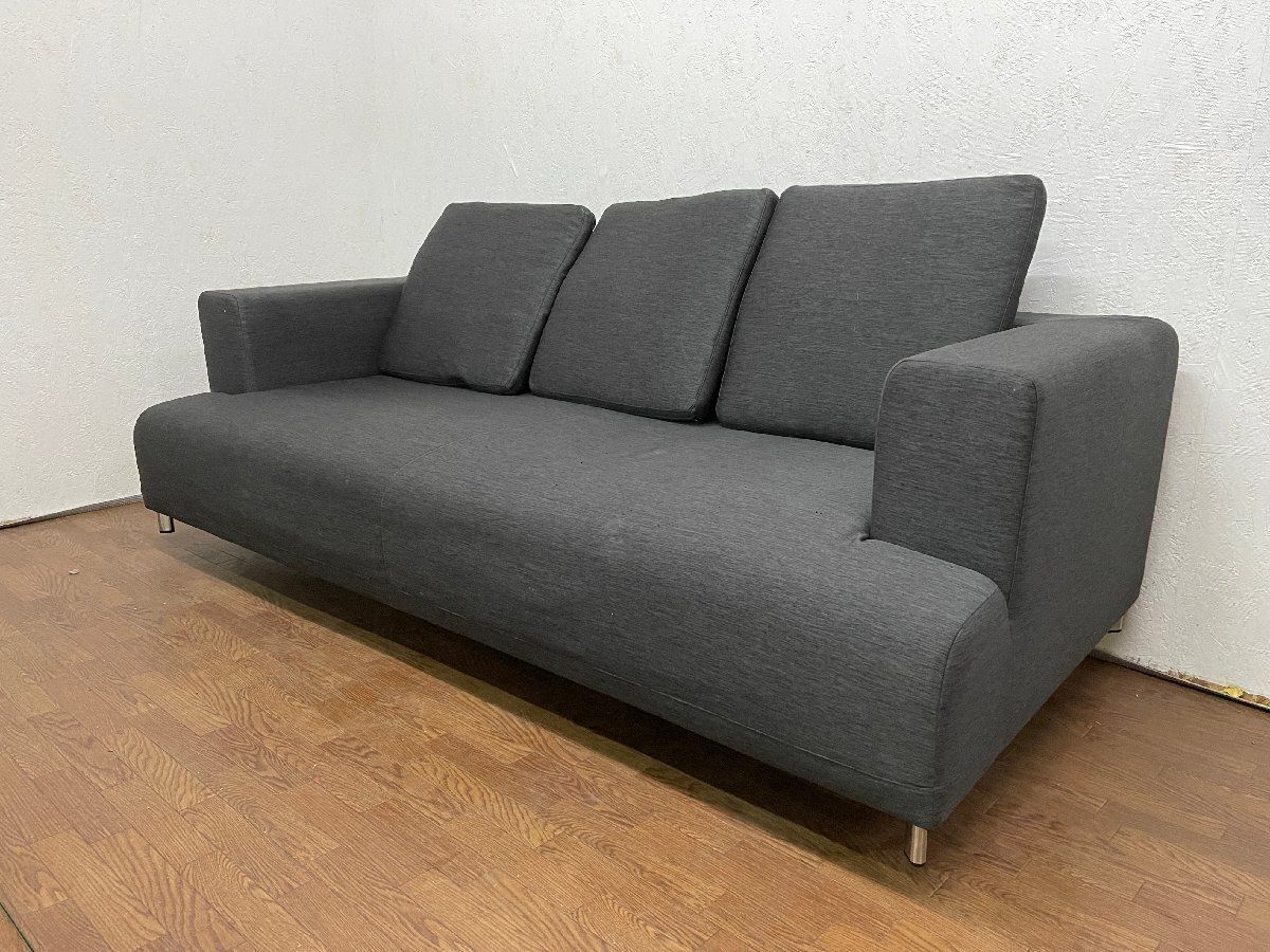 ● リーンロゼ ligne roset ロゼオピューム ROSETOpium 両肘3人掛けソファ トリプル 3 P ファブリック グレー 定価約57万 貝1378