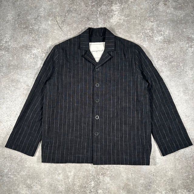 toogood トゥーグッド THE PHOTOGRAPHER JACKET CRUMPLED PINSTRIPE ブラック コットン イギリス製 ジャケット テーラード