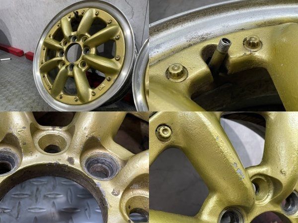  旧車ホイール AMP gruppe-5 社外ホイール 13インチ 4本 |114.3約 44 当時物 ゴールド ワタナベ MHE 251 13インチ ホイール