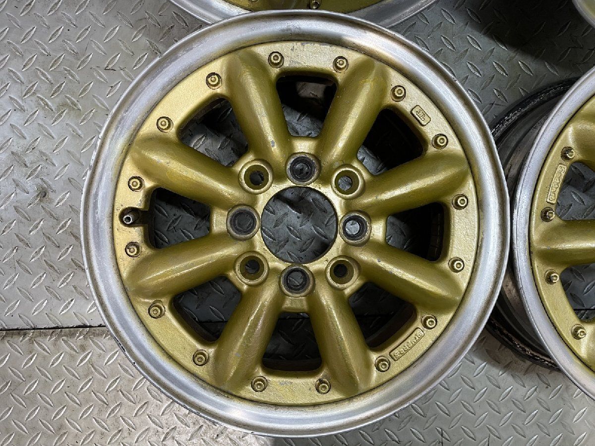 旧車ホイール AMP gruppe-5 社外ホイール 13インチ 4本 |114.3約 44 当時物 ゴールド ワタナベ MHE 251