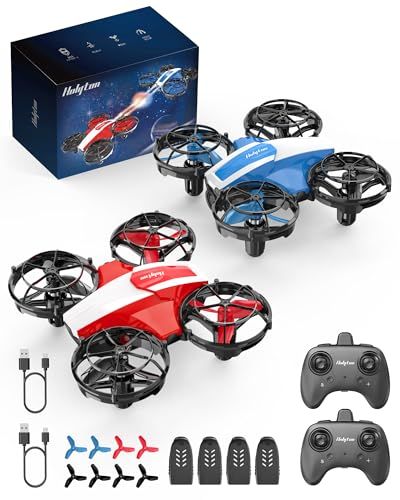 Holyton ドローン 100 g未満 対戦型 2台セット 子供向け トイドローン 小型 室内 バッテリー 単発|連発モード 手投げテイクオフ ブーメランモード ヘッドレスモード 室内向け 初心者 男の子 女の子 プレゼント 認証済み HS 330-po