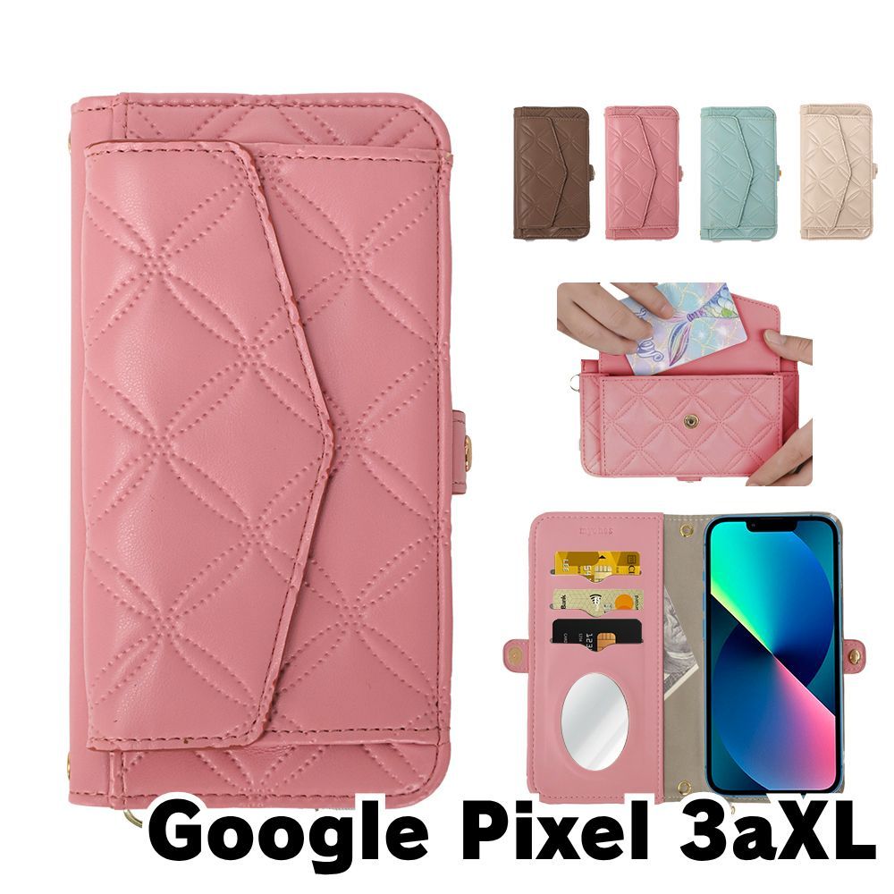 新品未使用】 Google Pixel 3a XL ストラップ付き 手帳型スマホ ケース