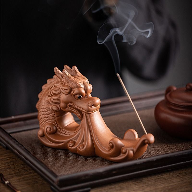 新品?未使用】 お香立て 龍 竜 お香 線香 線香立て ドラゴン オレンジ