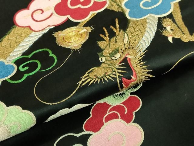 平和屋着物○極上 アンティーク 大正ロマン 九寸名古屋帯 総手刺繍