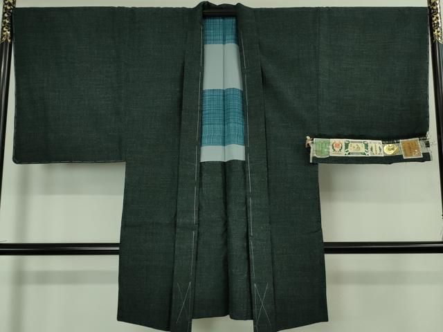 平和屋着物＃ 上 男性 本場結城紬 重要無形文化財 杢 長羽織 奥順謹製 百入茶色地 市田謹製 証紙付き ♥ kh 6